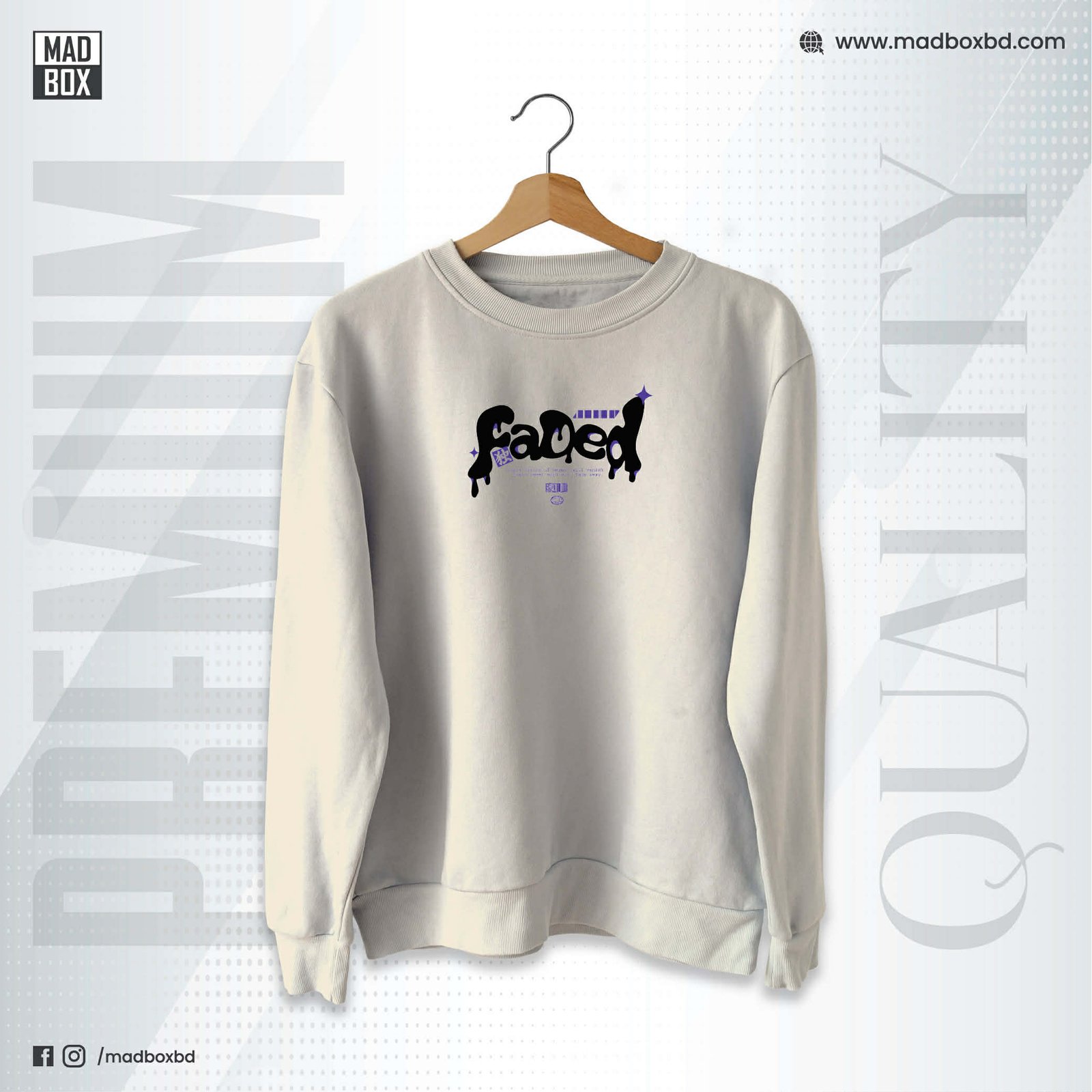 Sweatshirt Cream Faded
